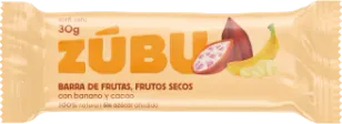 Barra de frutas, frutos secos Banano y cacao 30gr ZÚBU