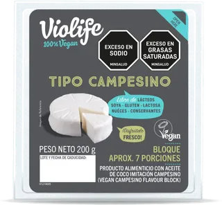 Queso Vegano Tipo Campesino en bloque por 200 gr Violife