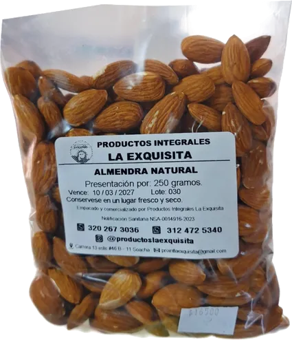 Almendra Entera Natural por 250gr La Exquisita