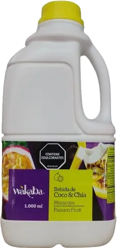Bebida de coco con chía sabor Maracuya 1 Lt Wakaba