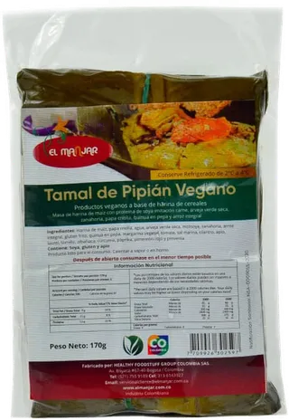 Tamal de pipian vegano El Manjar