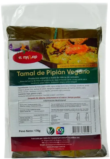 Tamal de pipian vegano El Manjar