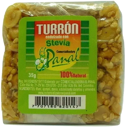 Turrón de Ajonjolí endulzado con Stevia Naruna Foods 35g