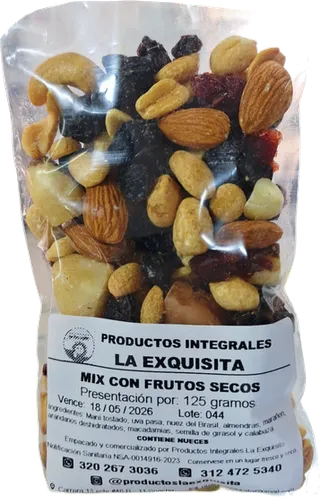 Mix con Frutos Secos 125gr La Exquisita