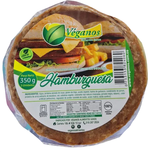 Hamburguesa veganos 350g x 5unds