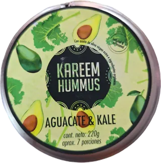 Hummus Sabores Variados (Clásico, Aguacate y Kale o Pimentón) 220gr Kareem Foods