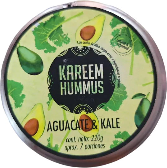 Hummus Sabores Variados (Clásico, Aguacate y Kale o Pimentón) 220gr Kareem Foods