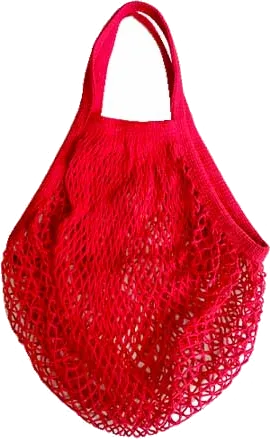 Bolsa tejida en algodón para mercado color rojo La Veganistería