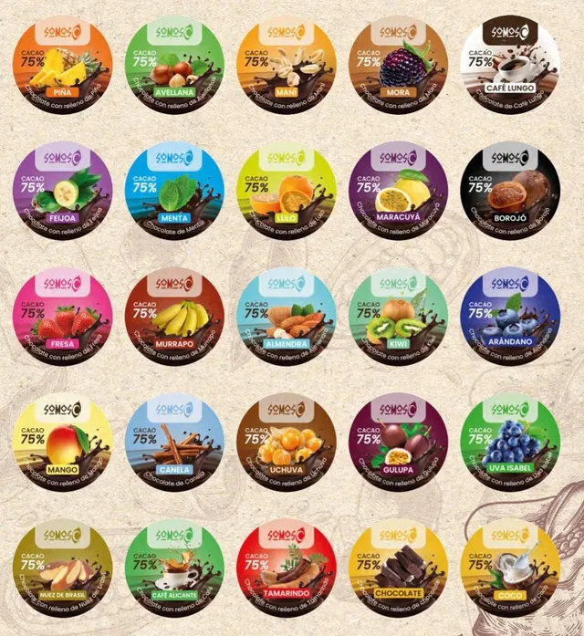 Bombon de chocolate somos c sabores variados