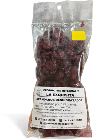 Arándanos deshidratados La Exquisita x 125 gramos