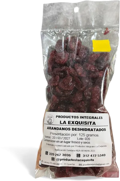 Arándanos deshidratados La Exquisita x 125 gramos