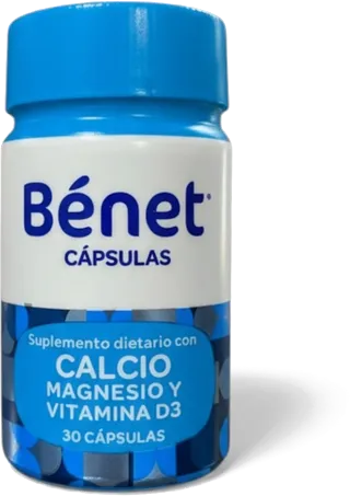 Benet Cápsulas x 30- Suplemento con Calcio, Magnesio y Vitamina-D3
