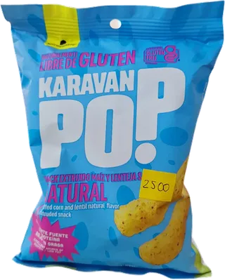 POP Snack extruido de Maíz y Lenteja sabor Chile y Limón Karavansay 30 gramos