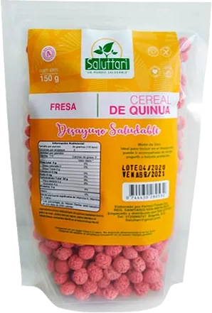 Cereal de quinua sabor fresa 150 gramos Saluttari