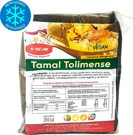 Tamal vegano tipo tolimense El Manjar