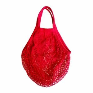 Bolsa tejida en algodón para mercado color rojo La Veganistería