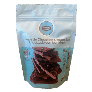 Trozos de chocolate oscuro  80% sin azúcar LCacao 120 gramos