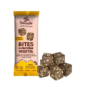 Bites de Proteína Vegetal Banano y Cacao sin azucar *30gr Naturela